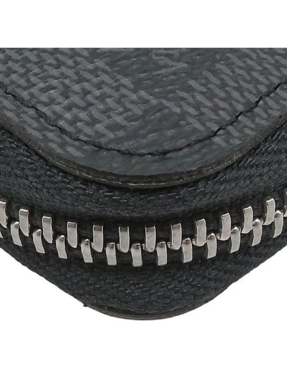 Louis Vuitton Wallet Zippy Vertical Damier Graphite Canvas Silver Zip Around